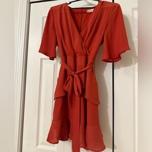 Altar’d State burnt orange midi dress- size small